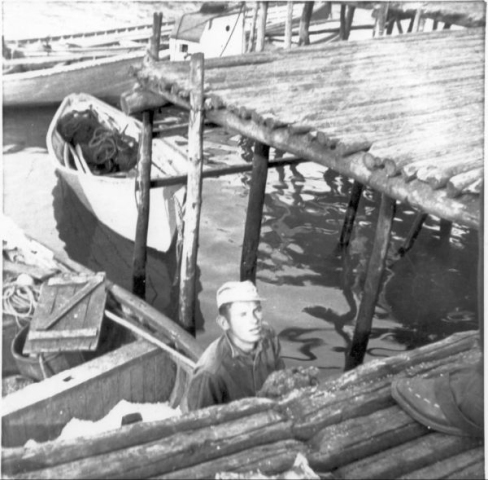 475: Bill Ennis by Red Island harbour. [courtesy of Mary Ennis]  - Son of Vincent Ennis &amp;amp; Mary Carroll